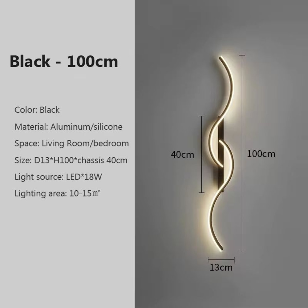 Minimalist LED Wall Lamp Long Strip Indoor Lighting Fixture For Bedroom And Living Room 9