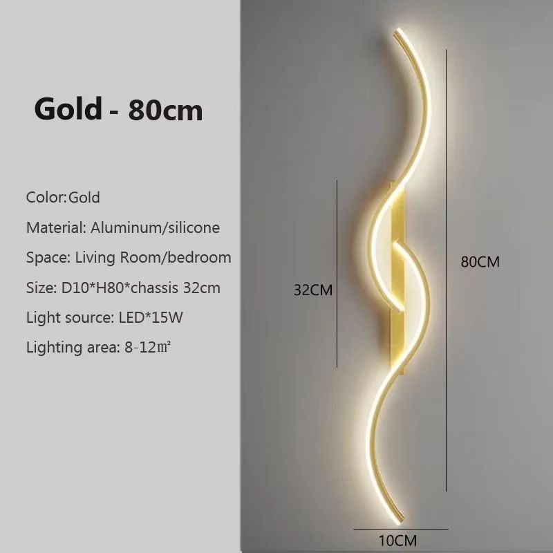Minimalist LED Wall Lamp Long Strip Indoor Lighting Fixture For Bedroom And Living Room 11