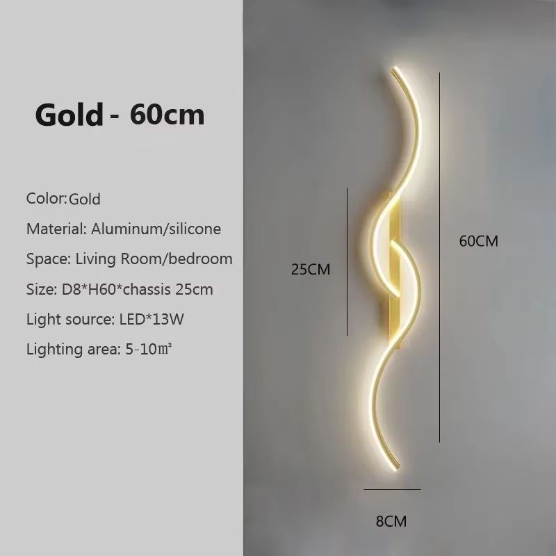 Minimalist LED Wall Lamp Long Strip Indoor Lighting Fixture For Bedroom And Living Room 6