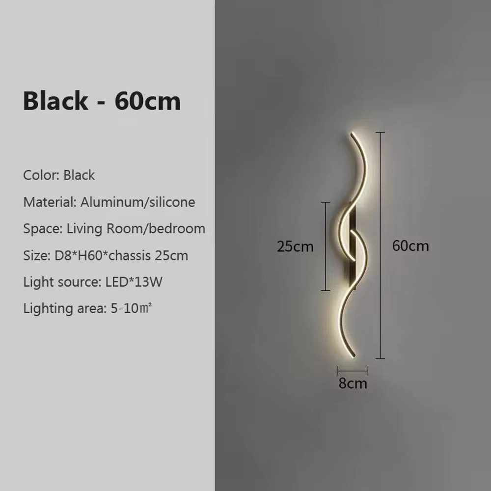Minimalist LED Wall Lamp Long Strip Indoor Lighting Fixture For Bedroom And Living Room 7