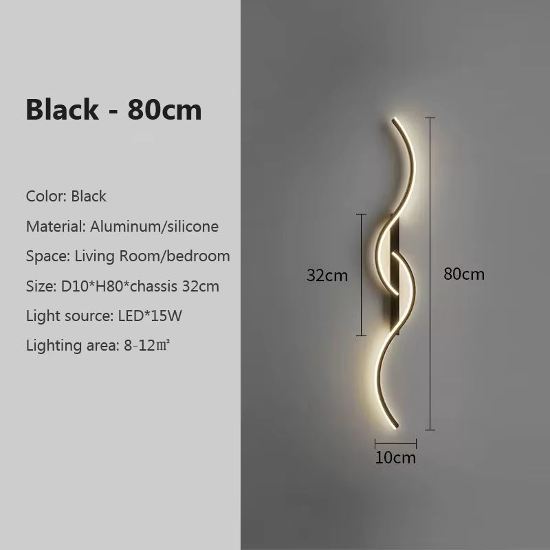 Minimalist LED Wall Lamp Long Strip Indoor Lighting Fixture For Bedroom And Living Room 8