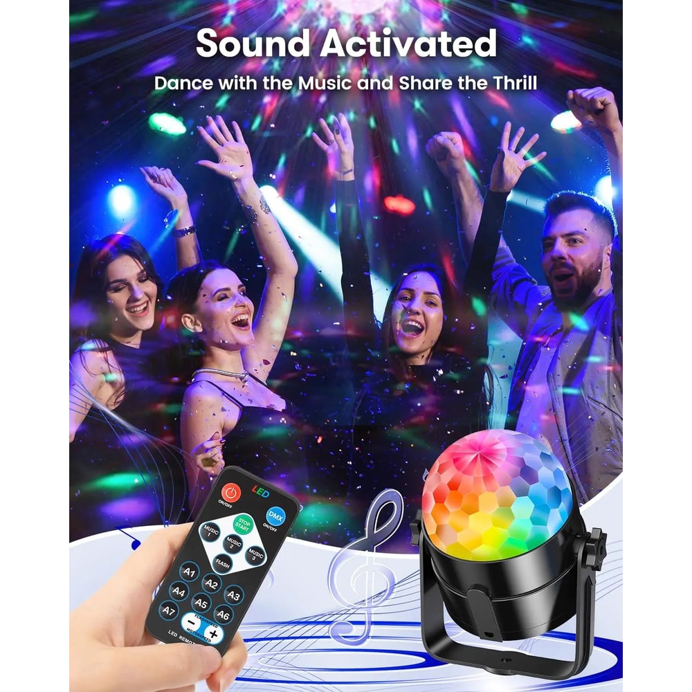 RGB SoundActivated LED Disco Ball Light With Remote Control For Parties And Home Decor 1