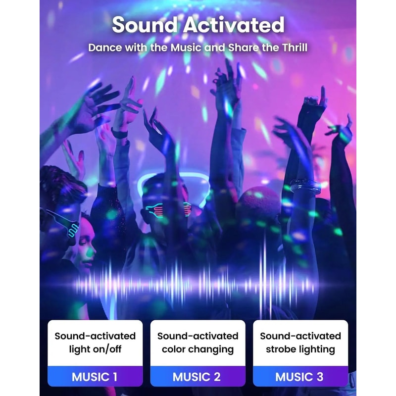 RGB SoundActivated LED Disco Ball Light With Remote Control For Parties And Home Decor 3