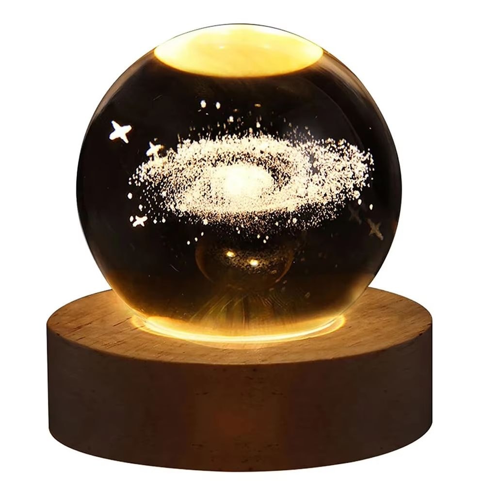 3D Crystal Ball Galaxy Lamp USB Night Light With Planet Projection For Cozy Room Decor 8