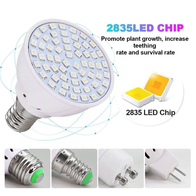 FullSpectrum LED Grow Bulb E27 With 6080 LEDs For Indoor Plants And Greenhouse 1