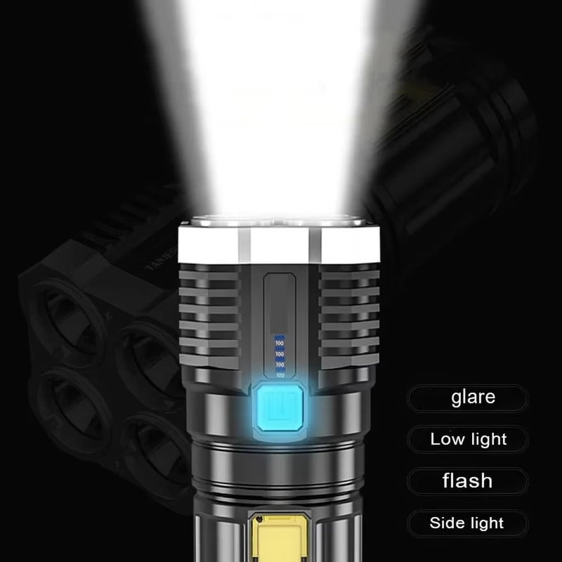 USB Rechargeable 4LED Mini Flashlight High Lumen Portable Torch 2
