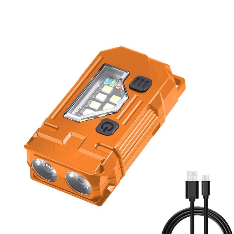 USB Rechargeable Multifunctional COB LED Keychain Flashlight With Magnetic Base 9