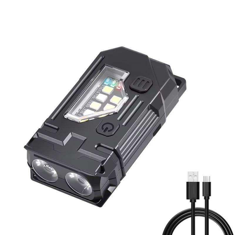 USB Rechargeable Multifunctional COB LED Keychain Flashlight With Magnetic Base 10