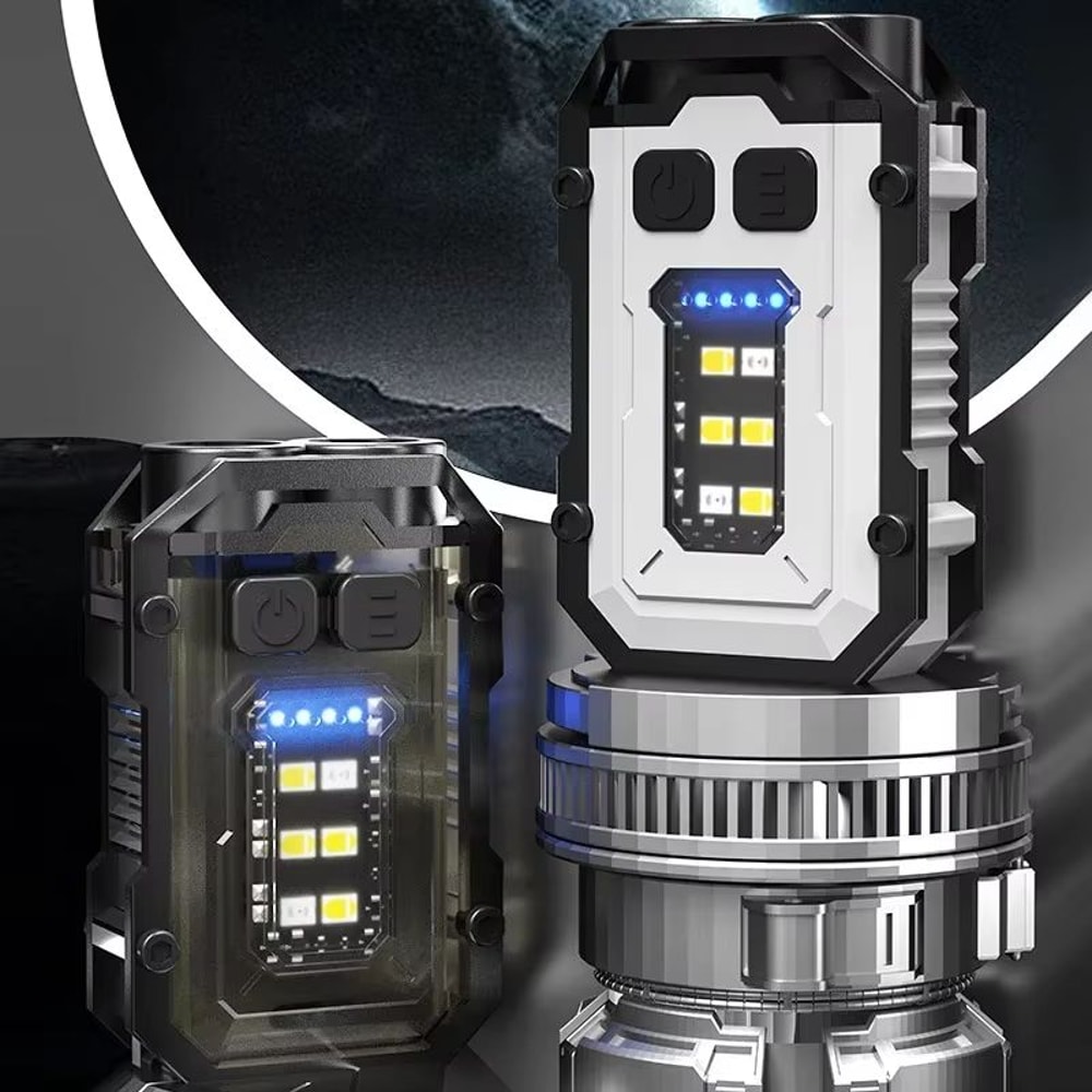 USB Rechargeable Multifunctional COB LED Keychain Flashlight With Magnetic Base 1