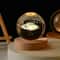 3D Crystal Earth Globe On Wooden Base Solar System Galaxy Desktop Decoration And Gift 1