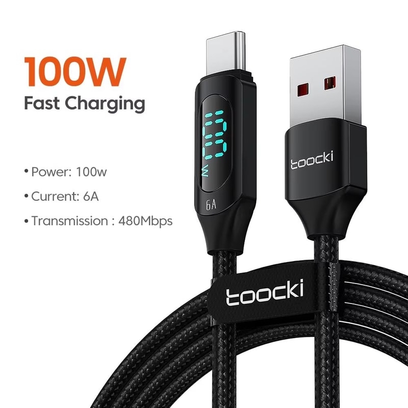 Toocki 100W USBC Fast Charging And Data Cable For Android Devices 1m2m 6