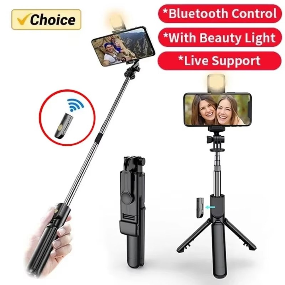 360 Rotation Selfie Stick Tripod With Phone Holder Retractable Stand For Photos And Videos 0