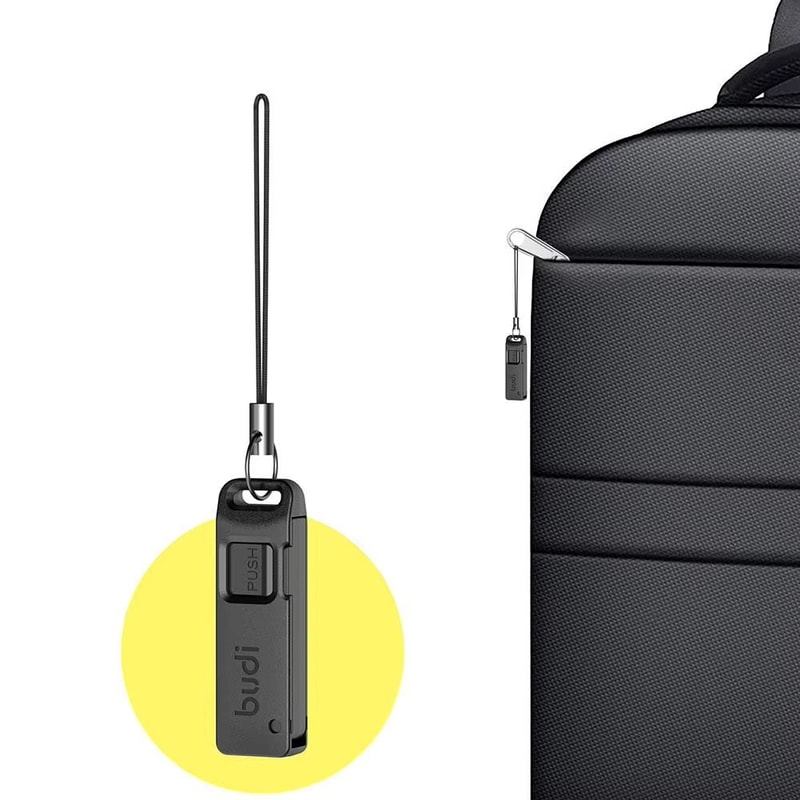 BUDI AntiLost SIM Card Ejector Pin Storage Box With Keyring For Phones And Tablets 1