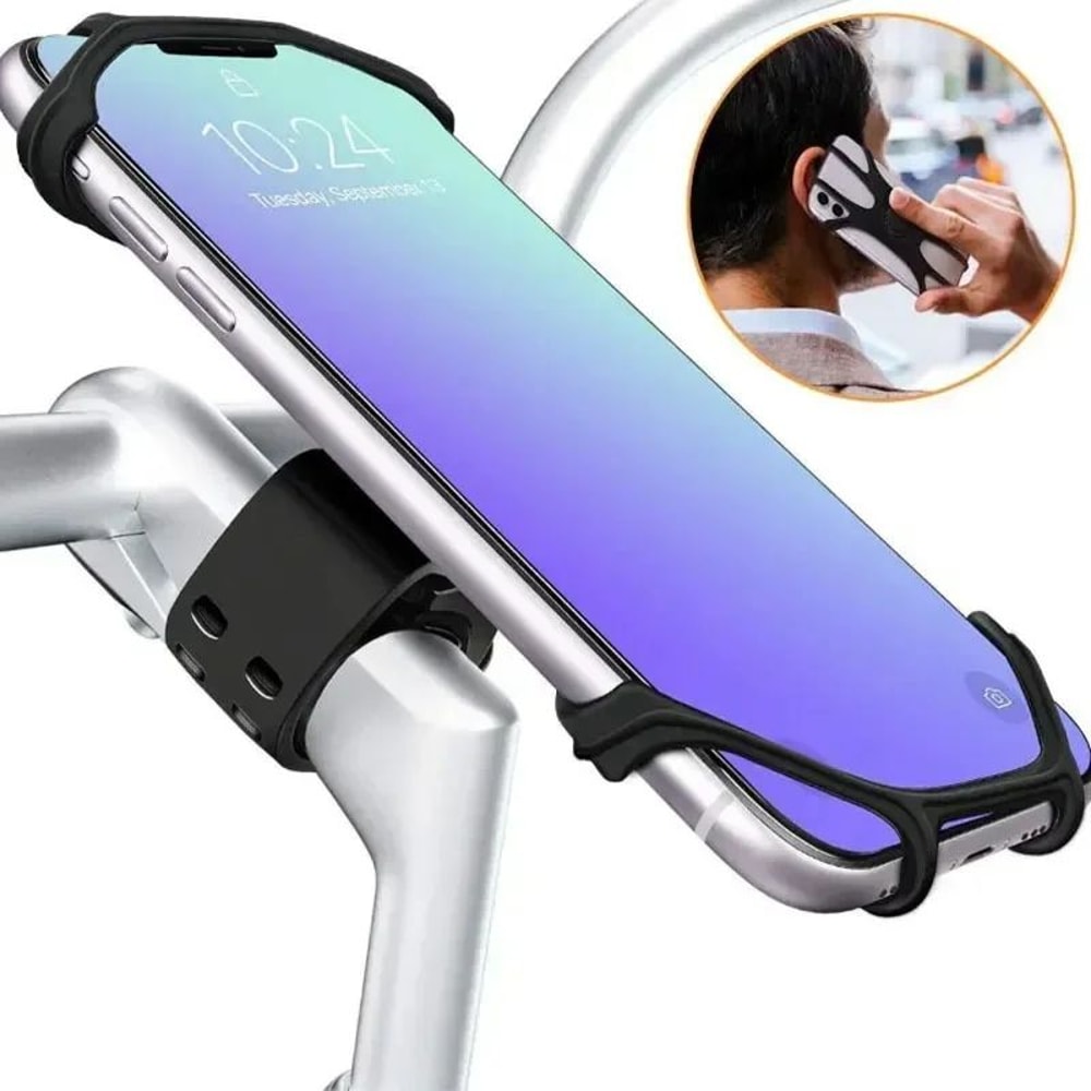 Universal 360 Rotatable Bicycle Motorcycle Phone Holder With Silicone Support 1