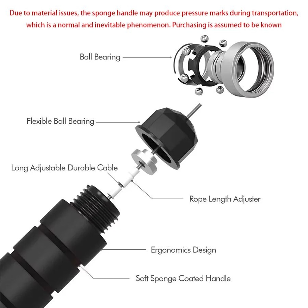 Adjustable Ball Bearing Speed Wire Jump Rope With Foam Handles For Fitness 2