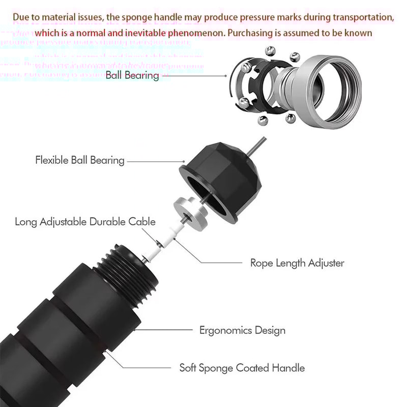 Adjustable Ball Bearing Speed Wire Jump Rope With Foam Handles For Fitness 2