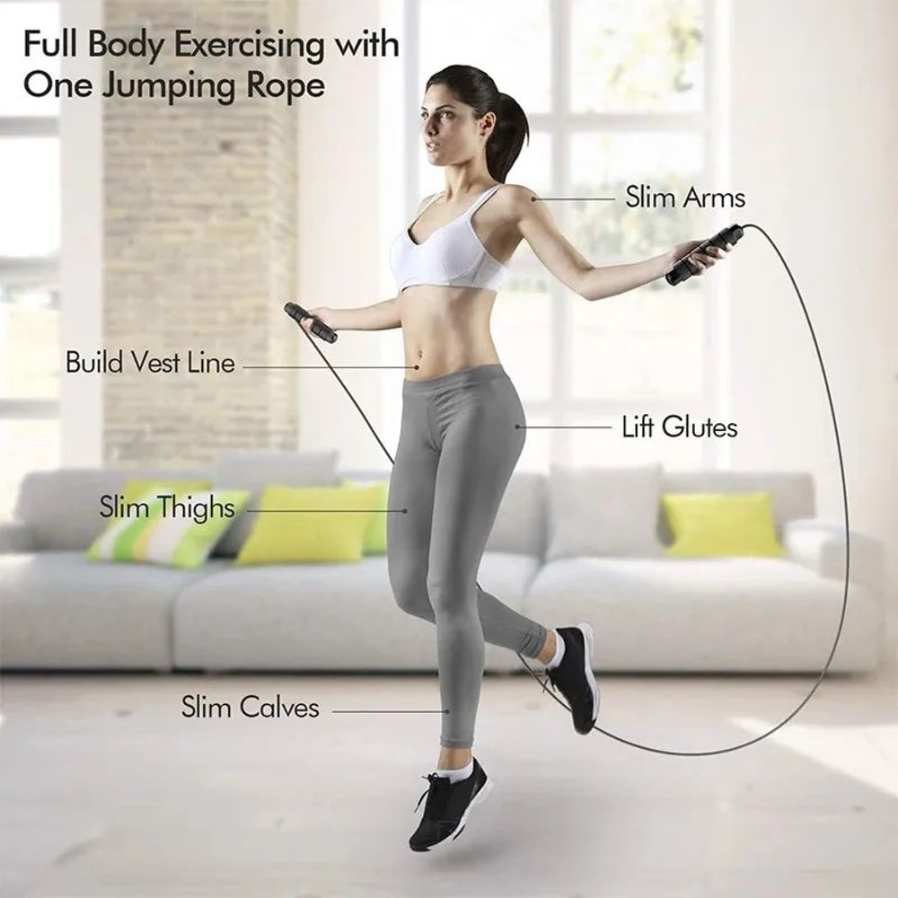 Adjustable Ball Bearing Speed Wire Jump Rope With Foam Handles For Fitness 4