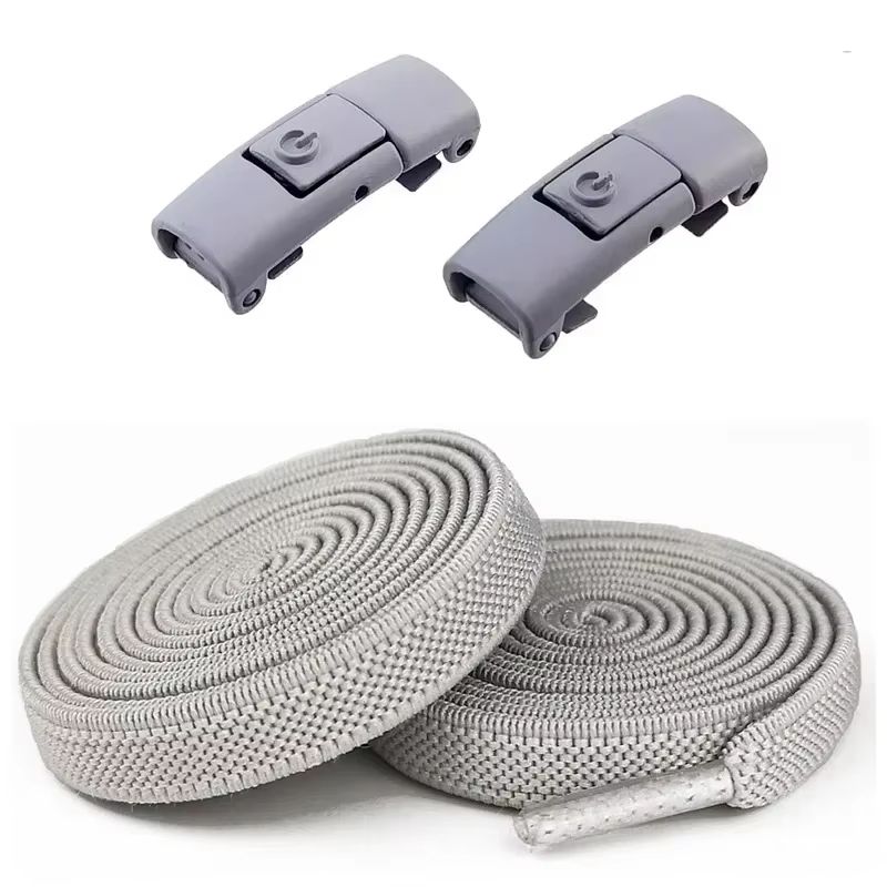 2 Pairs Elastic NoTie Shoelaces With PressLock Flat Design For Kids And Adults 12