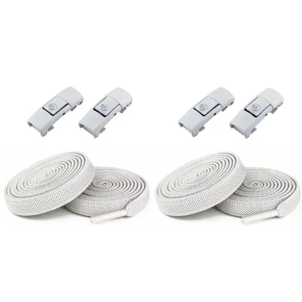 2 Pairs Elastic NoTie Shoelaces With PressLock Flat Design For Kids And Adults 15