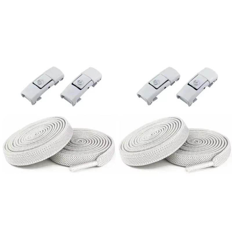 2 Pairs Elastic NoTie Shoelaces With PressLock Flat Design For Kids And Adults 15