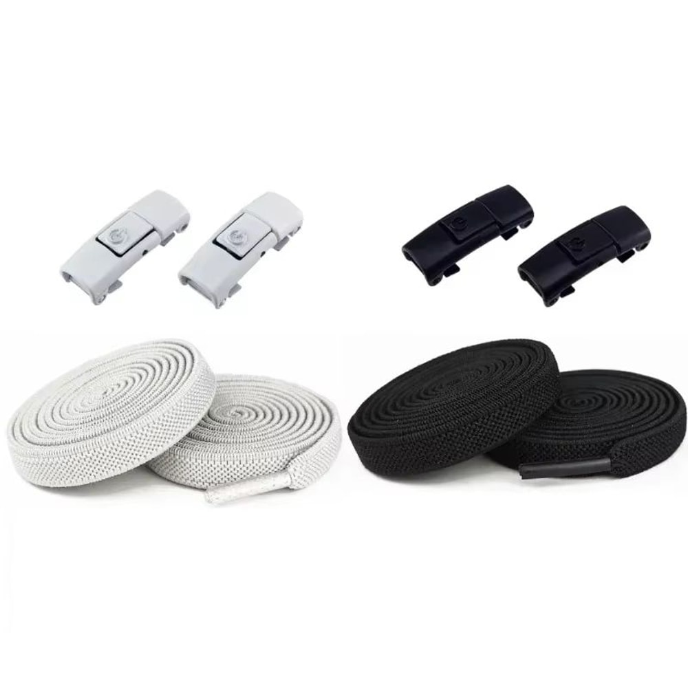 2 Pairs Elastic NoTie Shoelaces With PressLock Flat Design For Kids And Adults 17