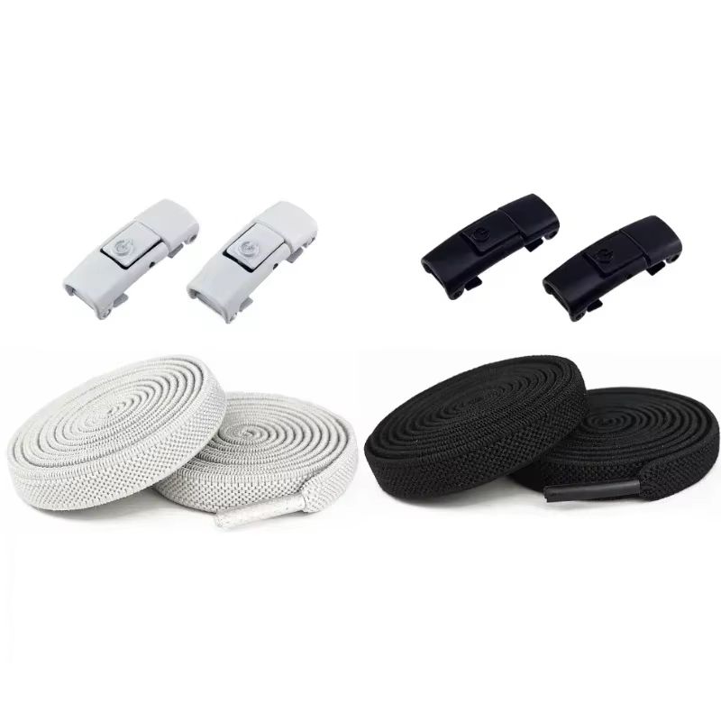2 Pairs Elastic NoTie Shoelaces With PressLock Flat Design For Kids And Adults 17