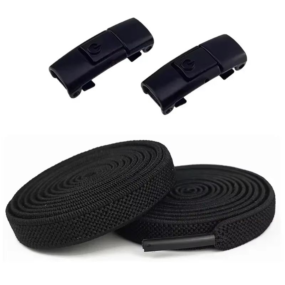 2 Pairs Elastic NoTie Shoelaces With PressLock Flat Design For Kids And Adults 7