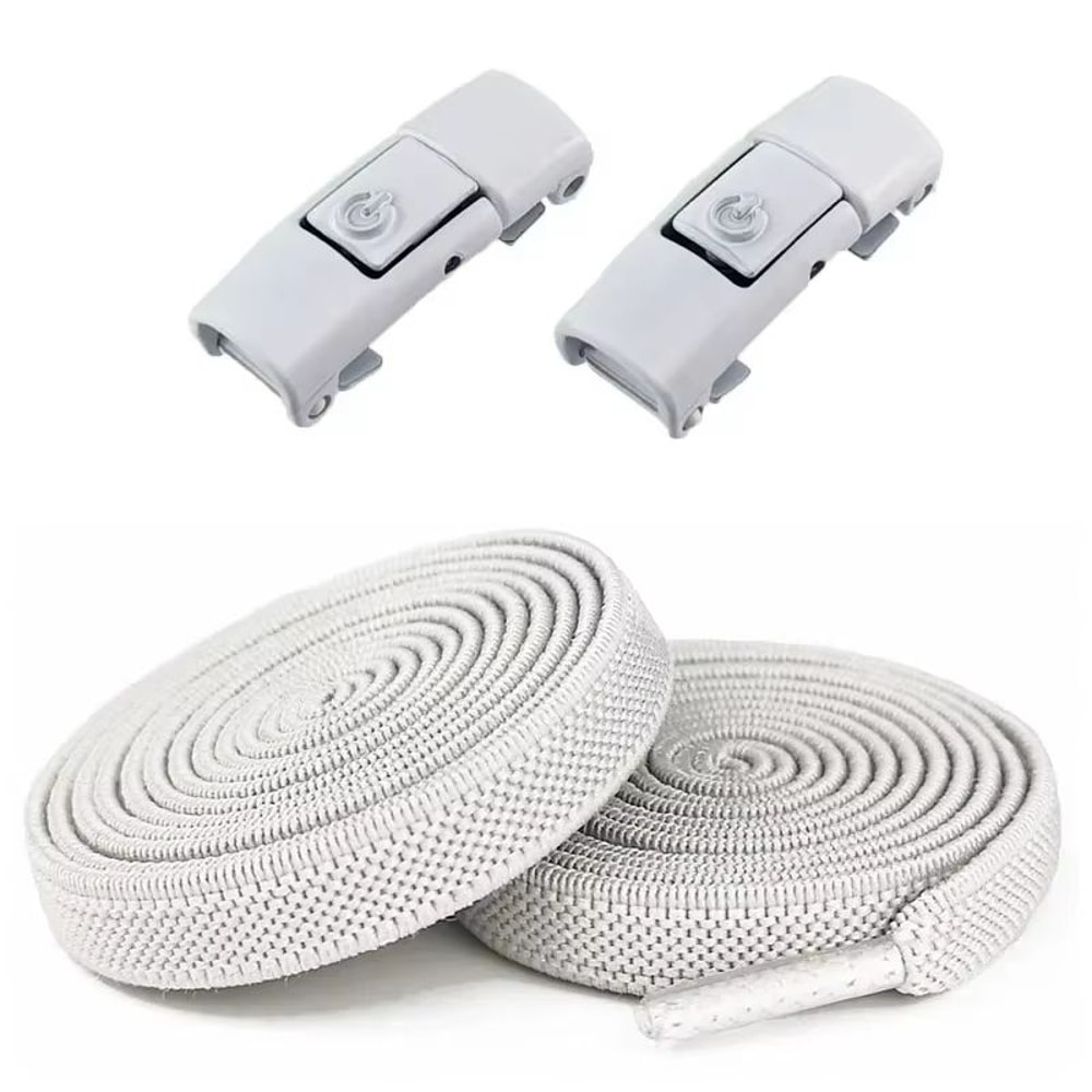 2 Pairs Elastic NoTie Shoelaces With PressLock Flat Design For Kids And Adults 8