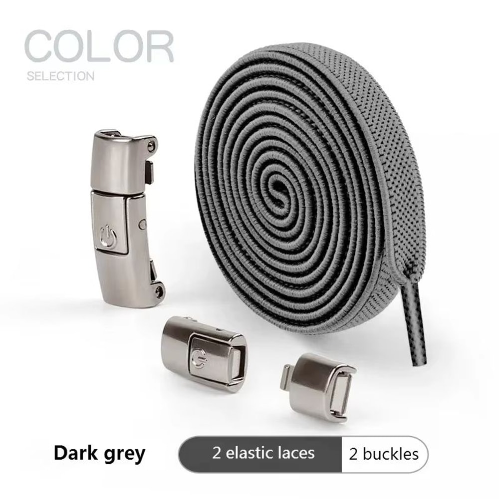 2 Pairs Elastic NoTie Shoelaces With PressLock Flat Design For Kids And Adults 18