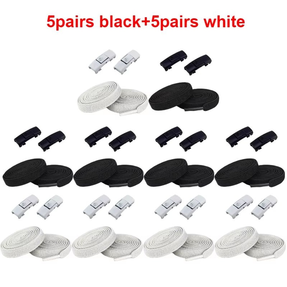 2 Pairs Elastic NoTie Shoelaces With PressLock Flat Design For Kids And Adults 26