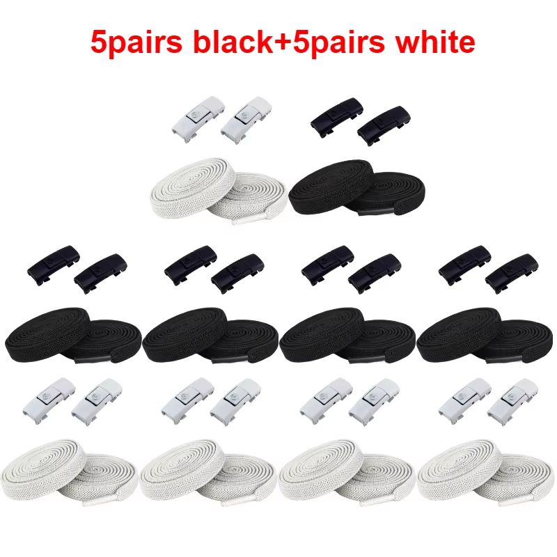2 Pairs Elastic NoTie Shoelaces With PressLock Flat Design For Kids And Adults 26