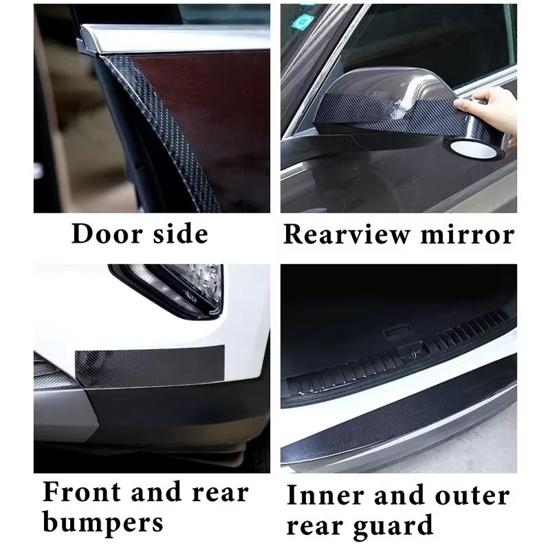 Carbon Fiber AntiScratch Car Protective Strip Tape For Sills And Mirrors 3