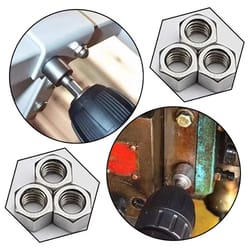 hex socket wrench and extension set with hex handle for screwdrivers and pneumatic tools