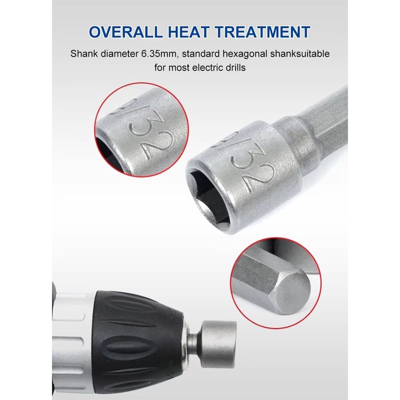 Hex Socket Wrench And Extension Set With Hex Handle For Screwdrivers And Pneumatic Tools 2