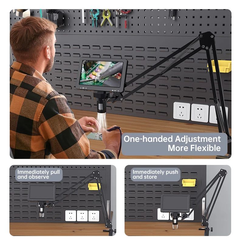 Adjustable Flexible Microscope Arm Stand Metal Bracket Mount 4