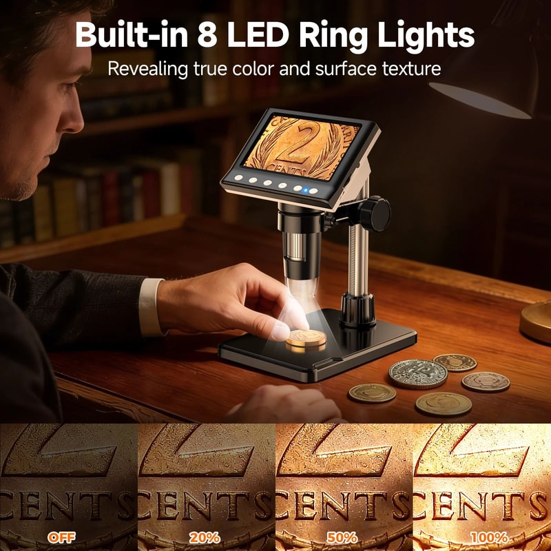 Hayve 43 1600X USB Digital Microscope 1080p With LED Stand 3