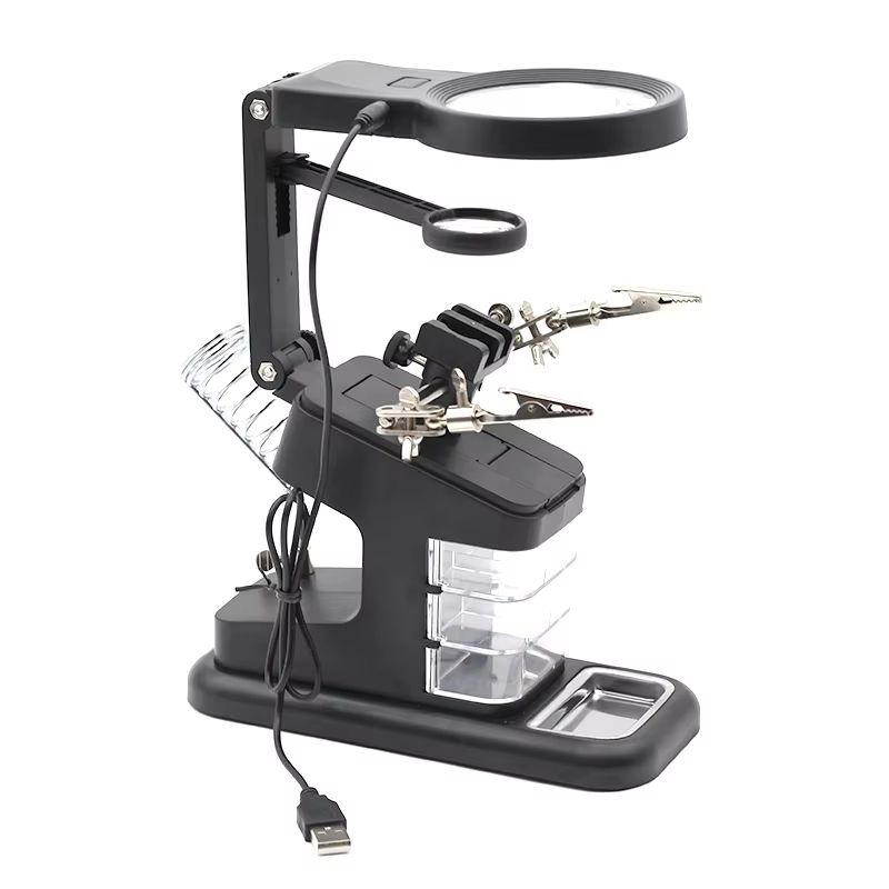 3in1 Welding Magnifying Glass With LED Light And Soldering Iron Stand 8