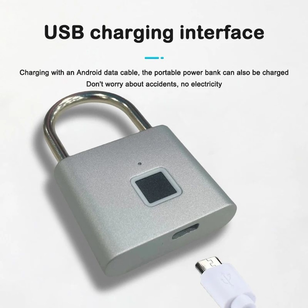 CDOK P2 Smart Fingerprint Padlock USB Rechargeable Waterproof Lock 3