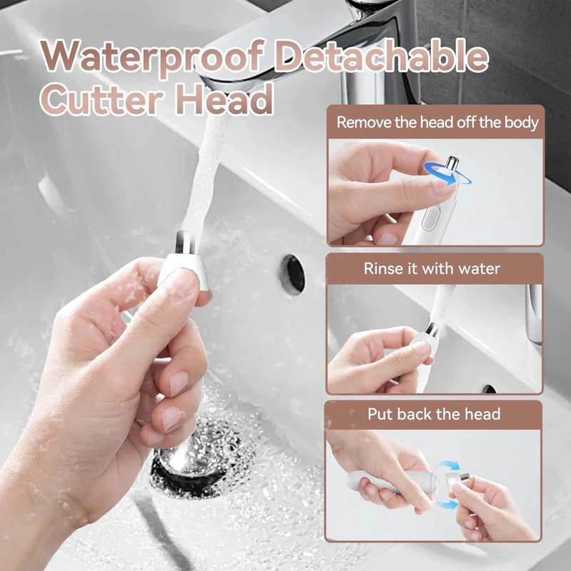 Battery Powered Mens Nose Hair Trimmer With 360 Dual Rotary Blades 5