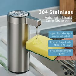 automatic kitchen soap dispenser stainless steel sensor hand wash and sanitizer pump