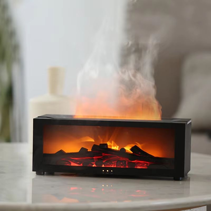 Creative FireplaceStyle Air Humidifier And Aroma Diffuser With LED Light And Remote Control 1