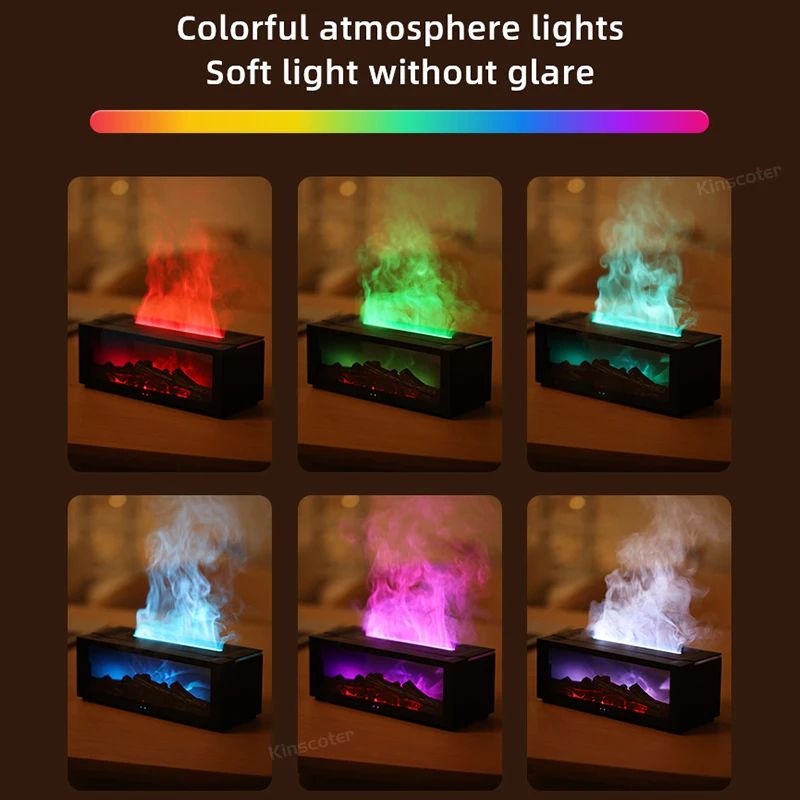Creative FireplaceStyle Air Humidifier And Aroma Diffuser With LED Light And Remote Control 2