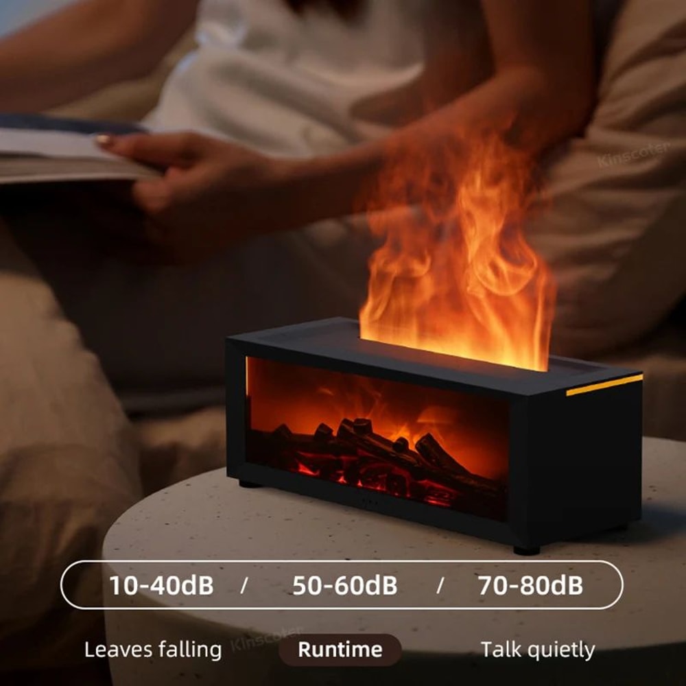 Creative FireplaceStyle Air Humidifier And Aroma Diffuser With LED Light And Remote Control 3