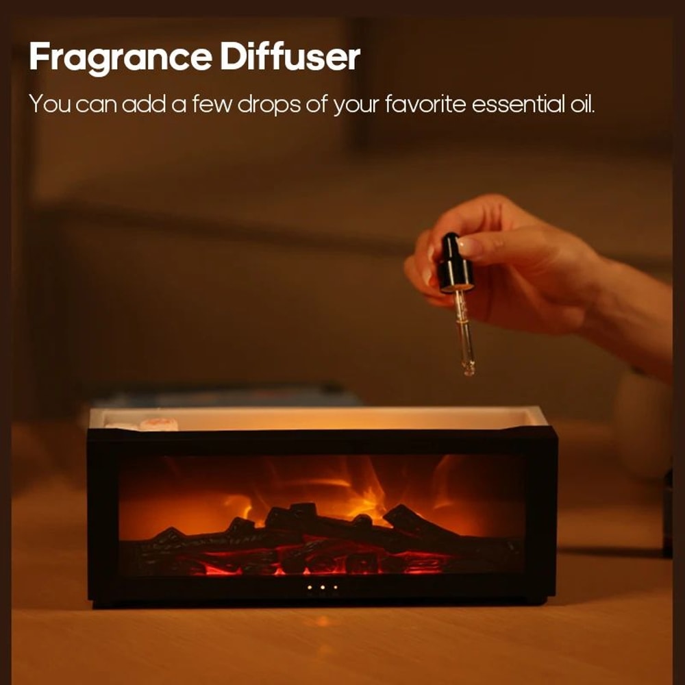 Creative FireplaceStyle Air Humidifier And Aroma Diffuser With LED Light And Remote Control 4