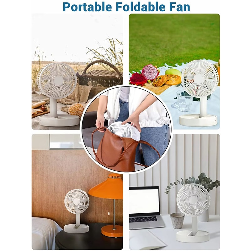USB Foldable 4Speed Mini Fan With Timer For Bedroom Indoor And Outdoor Use 3