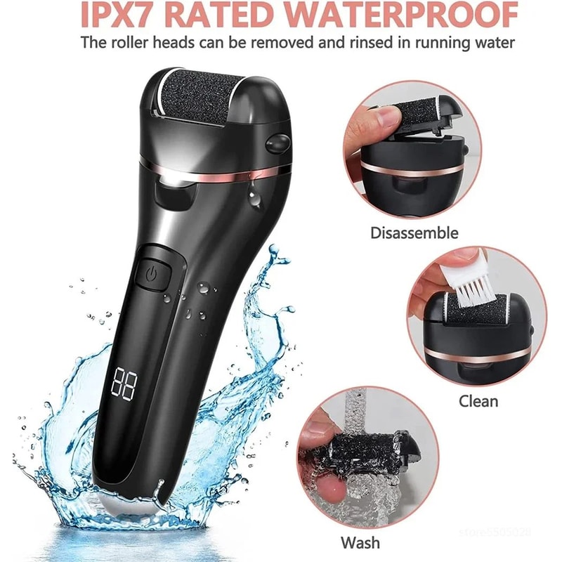 Rechargeable Electric Callus Remover Foot File With 3 Grinding Heads 2