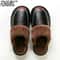 Mens Waterproof Winter Leather Indoor Warm Slippers Shoes 0