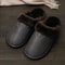 Mens Waterproof Winter Leather Indoor Warm Slippers Shoes 12
