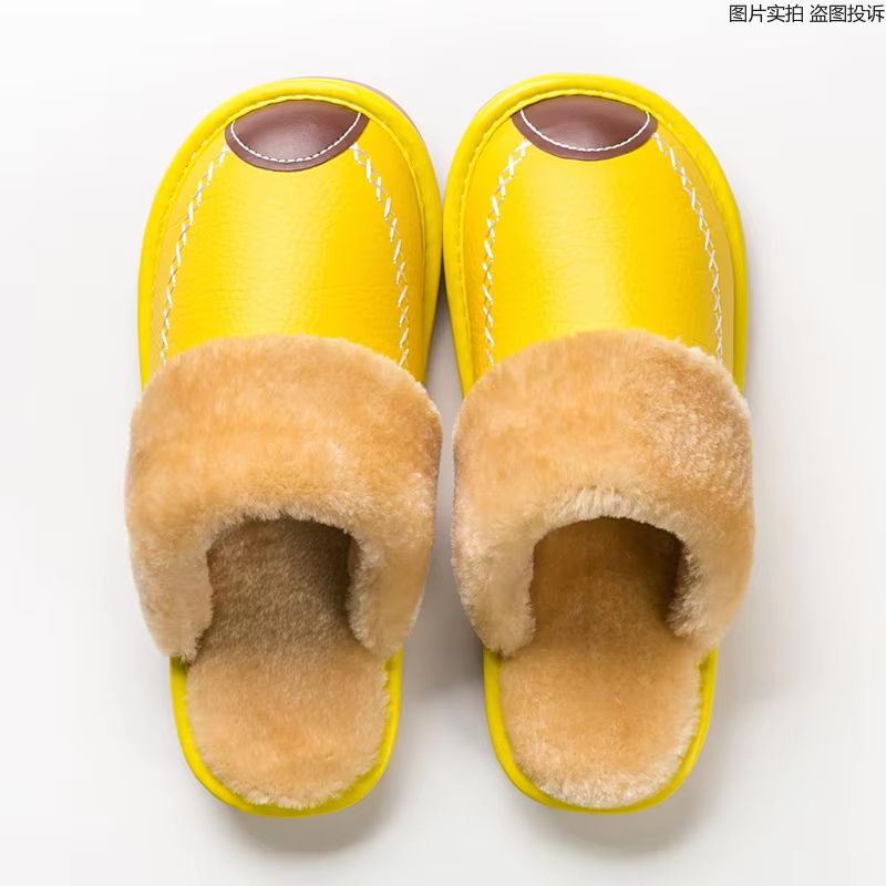 Mens Waterproof Winter Leather Indoor Warm Slippers Shoes 17