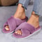 Womens Fluffy Open Toe NonSlip Flat Fur Slide Slippers 9